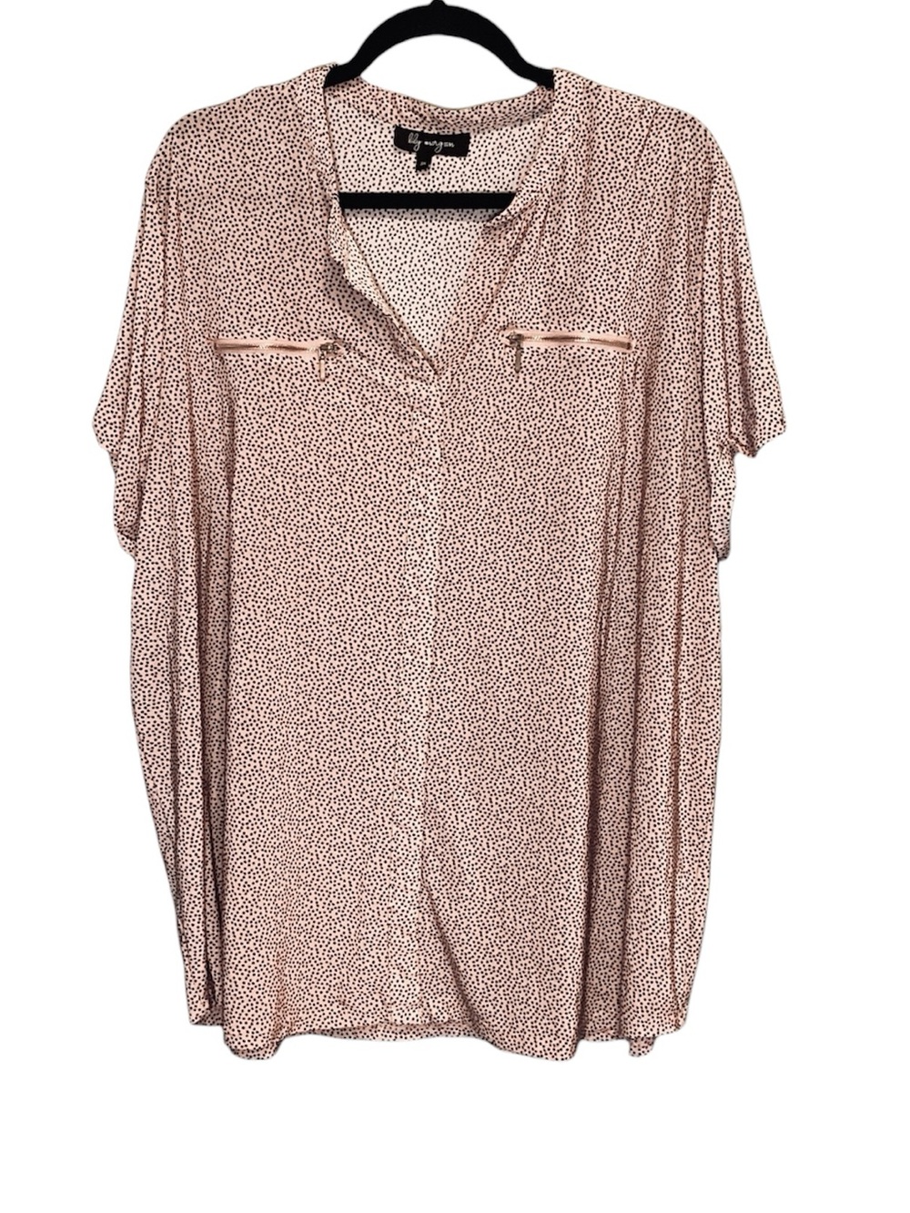 🍄 Lily Morgan Light Pink Printed Short-Sleeve Top, Size 3X